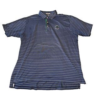 Wequetonsing Golf Club Shirt Mens L Blue Striped Polo Vintage‎ Peter Millar